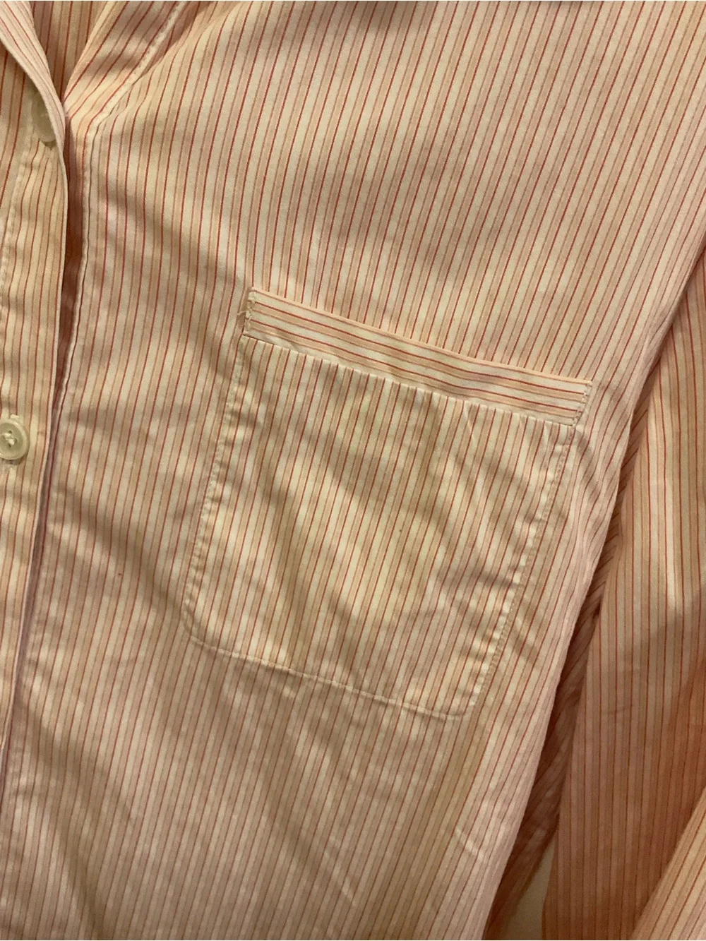 Lafayette 148 New York Coral Striped Button Down - S - Picture 2 of 9